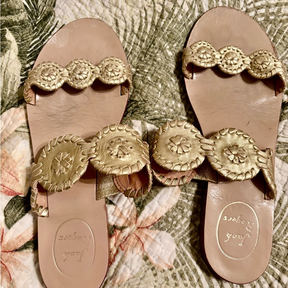 Jack Rogers Metallic Gold Sandals